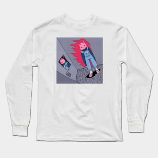 burning cat Long Sleeve T-Shirt